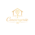 Logo Conciergerie 16 — version transparente Logo Conciergerie 16 doré sur fond transparent — conciergerie Airbnb en Charente